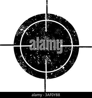 l'icona nera disegnata a mano nella mappa grunge ricentra Illustrazione Vettoriale