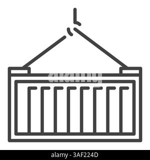 Icona minimale concetto di vettore sottile del contenitore di spedizione Illustrazione Vettoriale