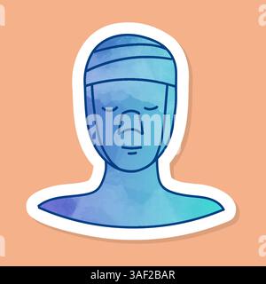 Le donne bellezza viso chirurgia plastica viso e naso aumento colore adesivo Illustrazione Vettoriale