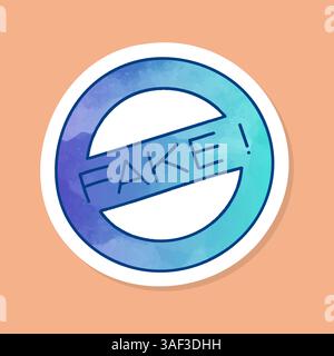 Adesivo falso colore del francobollo Illustrazione Vettoriale