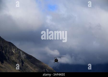 Viaggio in elicottero, grande Caucaso, Kazbegi, Georgia Foto Stock
