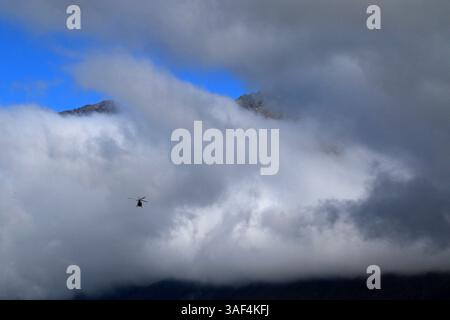 Viaggio in elicottero, grande Caucaso, Kazbegi, Georgia Foto Stock