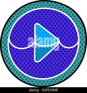 immagine vettoriale a colori disegnata a mano con mezzitoni del lettore video Illustrazione Vettoriale