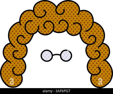 valutare i capelli e gli occhiali, illustrazioni vettoriali di colore con mezzitoni disegnati a mano Illustrazione Vettoriale