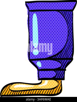 Illustrazione del vettore di colore disegnata a mano sull'icona dei mezzitoni del tubo di verniciatura Illustrazione Vettoriale