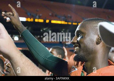 17 settembre 2009: Quarterback dei Miami Hurricanes Jacory Harris (immagine di credito: SGM/ZUMAPRESS.com) Foto Stock