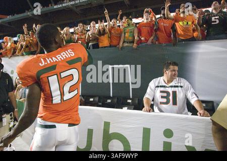 17 settembre 2009: Quarterback dei Miami Hurricanes Jacory Harris (immagine di credito: SGM/ZUMAPRESS.com) Foto Stock