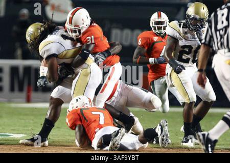 17 settembre 2009: Il defensive back dei Miami Hurricanes Brandon McGee (immagine di credito: SGM/ZUMAPRESS.com) Foto Stock