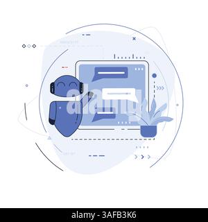 Conversazione ai chatbot Illustrazione Vettoriale