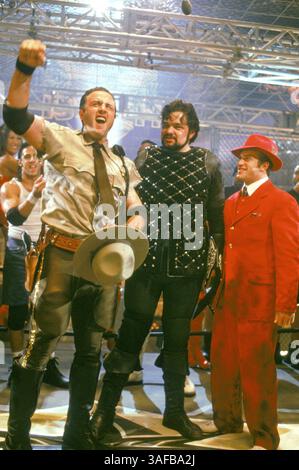 1 aprile 2000; Hollywood, California, Stati Uniti; l'attore DAVID ARQUETTE (L) interpreta Gordie Boggs e OLIVER PLATT interpreta Jimmy King nella commedia "Ready to Rumble", diretta da Brian Robbins. (Immagine di credito: ZUMA Press/ZUMAPRESS.com) Foto Stock