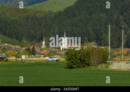 Chiesa della città di Rasnov, vicino a Brasov, TransilvaniaRomania Foto Stock
