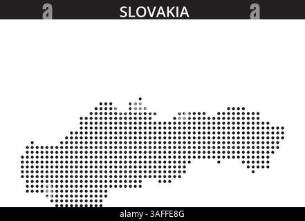 È presente una rappresentazione tratteggiata della Slovacchia, impreziosita da linee di fondo ondulate, che mostrano la forma unica del paese. Illustrazione Vettoriale