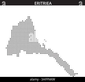 Questo profilo dettagliato dell'Eritrea mostra i suoi confini geografici e la sua forma unica evidenziandone le caratteristiche e la posizione distinte. Illustrazione Vettoriale