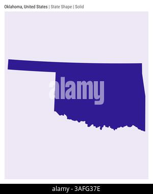 Oklahoma, Stati Uniti. Semplice mappa vettoriale. Stato forma. Stile solido. Confine dell'Oklahoma. Illustrazione vettoriale. Illustrazione Vettoriale