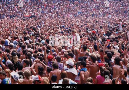 Bob Dylan, musicista, in concerto il 6 luglio 1986. (Immagine di credito: The Washington Times/ZUMAPRESS.com) Foto Stock