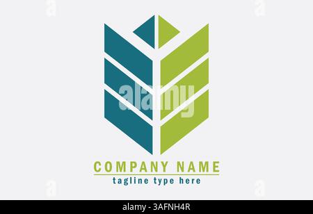 Design del logo dell'azienda edile e immobiliare Illustrazione Vettoriale