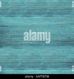 Tavole di legno dipinte di turchese che mostrano venature di legno che creano una trama rustica di fondo. Bielorussia Foto Stock