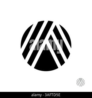 Lettera A linea cerchio logo Illustrazione Vettoriale