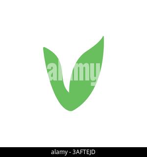 Logo Letter V LEAF, design ecologico Illustrazione Vettoriale