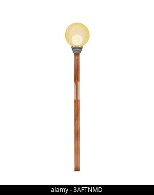 Questa elegante piantana è caratterizzata da una splendida paralume a globo e da un elegante design in legno, ideale per interni moderni Foto Stock