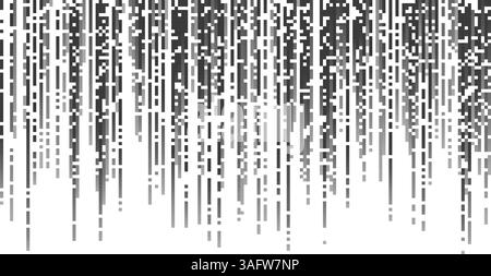 Pattern vettoriale pixel. Sfumare le linee di velocità orizzontali con texture a mezzitoni. Design di giochi digitali per computer con texture a mosaico quadrato. Pioggia a griglia comica Illustrazione Vettoriale