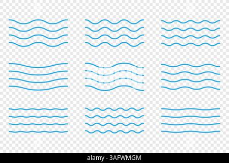 Serie di linee orizzontali ondulate Illustrazione Vettoriale