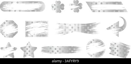 Set di forme di biglietti vincenti della lotteria con effetto texture raschiata che segna l'illustrazione vettoriale. Illustrazione Vettoriale