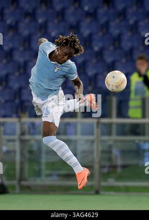 26 settembre 2012 - Roma, Italia - LUIS CAVANDA header. SS Lazio vs NK Maribor gara del campionato di calcio Europa League disputata all'Olimpico di Roma. (Immagine di credito: © Gilberto Carbonari/ZUMAPRESS.com) Foto Stock