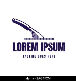 Freno a mano d'epoca per il parcheggio auto a leva retro per Auto Garage icona officina Logo Design Vector Illustrazione Vettoriale