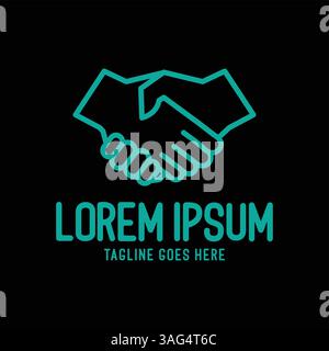 Semplice icona minimalista di handshake simbolo Logo Design Vector Illustrazione Vettoriale