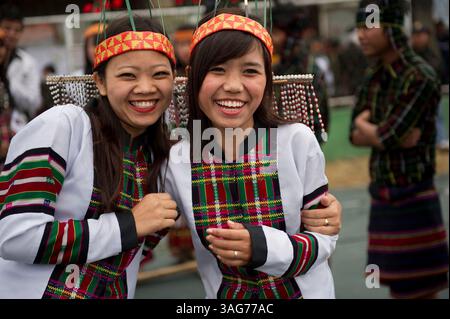 2 marzo 2012 - Aizawl, Mizoram, India - Mizoram, uno stato nel nord-est dell'India, ospita diverse tribù ciascuna con un'identità culturale unica. Questo ritratto mostra il popolo e i costumi della tribù Lushai. (Immagine di credito: © Jaina Mishra/ZUMAPRESS.com) Foto Stock