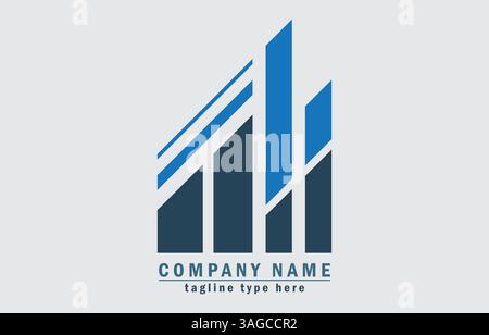 Design del logo dell'azienda edile e immobiliare Illustrazione Vettoriale