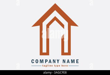 Design del logo dell'azienda edile e immobiliare Illustrazione Vettoriale