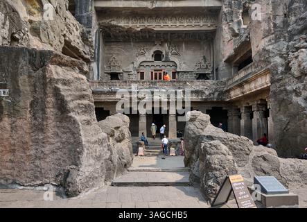 Ellora Chaitya Cave No. 10, Ellora Hoehlen, Aurangabad, Indien, Asien |Ellora Chaitya Cave No. 10, Ellora Grotte, Aurangabad, India, Asia| Foto Stock