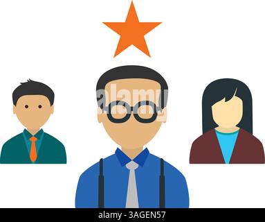 Immagine vettoriale dell'icona del candidato preferito. Adatto per applicazioni mobili, applicazioni Web e supporti di stampa. Illustrazione Vettoriale