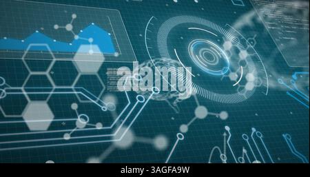 Immagine degli oscilloscopi di scansione sulla griglia Foto Stock