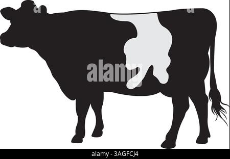 La silhouette dell'arte vettoriale della mucca Illustrazione Vettoriale