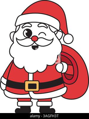 Illustrazione del personaggio dei cartoni animati di Babbo Natale Illustrazione Vettoriale