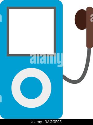 MP3 immagine vettoriale dell'icona del lettore. Adatto per applicazioni mobili, applicazioni Web e supporti di stampa. Illustrazione Vettoriale