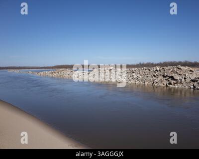 Gita in canoa sul fiume Mississippi, località: St. Louis, Missouri Foto Stock