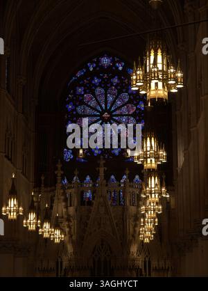 Varie fotografie all'interno della Basilica della Cattedrale del Sacro cuore a Newark, New Jersey. Foto Stock