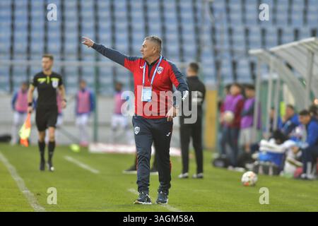 Ilie Stan - allenatore di Gloria Buzau , Superliga rumena Foto Stock