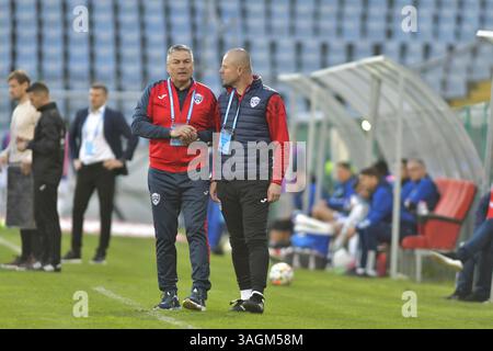 Ilie Stan - allenatore di Gloria Buzau , Superliga rumena Foto Stock