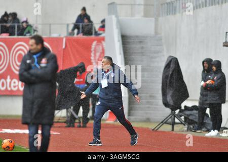 Ilie Stan - allenatore di Gloria Buzau , Superliga rumena Foto Stock