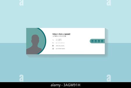 Modello di firma e-mail o piè di pagina e design della copertina dei social media Illustrazione Vettoriale