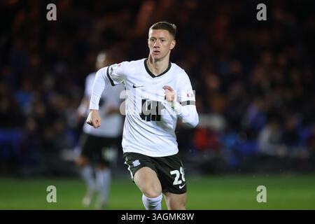 Peterborough, Regno Unito. 8 aprile 2025. Jay Stansfield (BC) alla partita Peterborough United contro Birmingham City EFL League One, al Weston Homes Stadium di Peterborough, Cambridgeshire, l'8 aprile 2025. Crediti: Paul Marriott/Alamy Live News Foto Stock