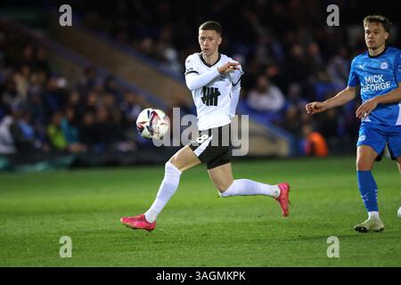 Peterborough, Regno Unito. 8 aprile 2025. Jay Stansfield (BC) alla partita Peterborough United contro Birmingham City EFL League One, al Weston Homes Stadium di Peterborough, Cambridgeshire, l'8 aprile 2025. Crediti: Paul Marriott/Alamy Live News Foto Stock