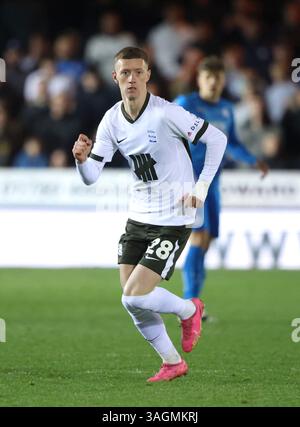 Peterborough, Regno Unito. 8 aprile 2025. Jay Stansfield (BC) alla partita Peterborough United contro Birmingham City EFL League One, al Weston Homes Stadium di Peterborough, Cambridgeshire, l'8 aprile 2025. Crediti: Paul Marriott/Alamy Live News Foto Stock