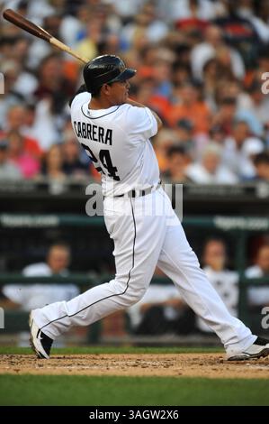 23 giugno 2009: I Detroit Tigers Miguel Cabrera #24 in battuta contro i Chicago Cubs a Comerica Park, Detroit, Michigan. Detroit Won, 5-4. (Immagine di credito: © Scott Schupbach/Cal Sport Media/ZUMA Press) Foto Stock