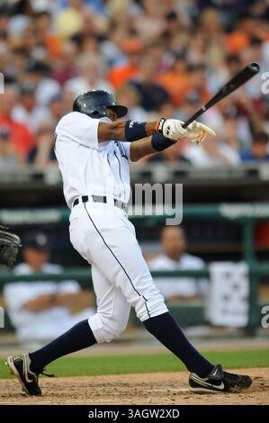 23 giugno 2009: I Detroit Tigers Curtis Granderson n. 28 in battuta contro i Chicago Cubs a Comerica Park, Detroit, Michigan. Detroit Won, 5-4. (Immagine di credito: © Scott Schupbach/Cal Sport Media/ZUMA Press) Foto Stock